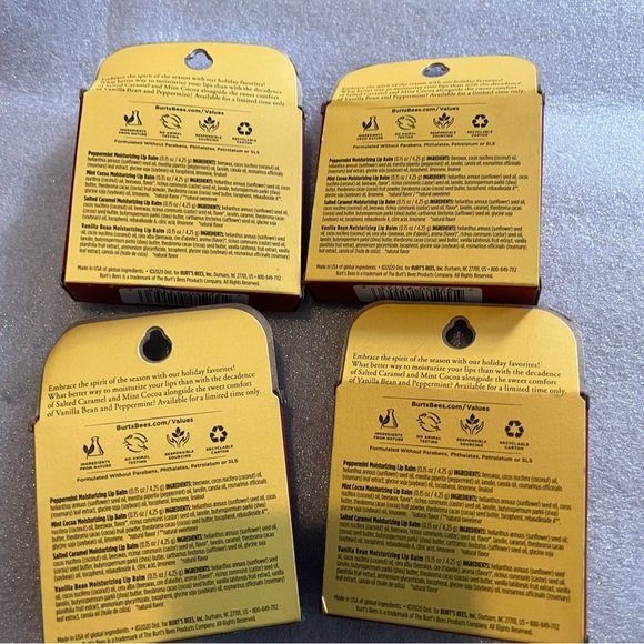 Burt's Bees limited edition 4 Lip Balms Stocking Stuffers Products,(4 Pack) - Picture 2 of 5